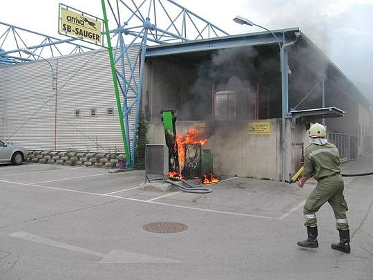 Brand einer Staubsaugeranlage